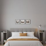 Set Comodini Grigio Tortora 4 Ripiani Colore Ripiano Grigio, Elementi Inclusi 2 Comodini - Tartano