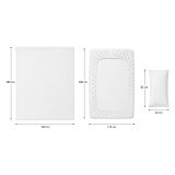 Set Completo Letto Matrimoniale Bianco Crema Viola Lilla 100% Puro Cotone, Lavabile in Lavatrice - Rovanone Luxury