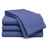 Set Completo Letto Matrimoniale blu 100% Puro Cotone, Lavabile in Lavatrice - Rova Luxury