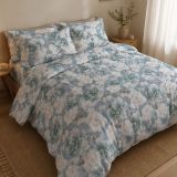 Set Completo Letto Matrimoniale blu Bianco 100% Puro Cotone, Lavabile in Lavatrice - Rovanone Luxury