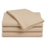 Set Completo Letto Matrimoniale Marrone Sabbia 100% Puro Cotone , Lavabile in Lavatrice - Rova Luxury