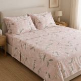 Set Completo Letto Matrimoniale Rosa Verde 100% Puro Cotone, Lavabile in Lavatrice - Rovanone Luxury