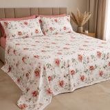 Set Completo Letto Matrimoniale Rosso Raso 250 Fili in Cotone Pettinato e Mercerizzato, Lavabile in Lavatrice - Salineso Luxury