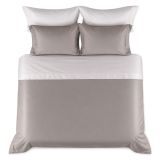 Set Completo Letto Piazza e Mezza Grigio Percalle 170 Fili in Cotone Pettinato e Mercerizzato, Lavabile in Lavatrice - Rosirora Luxury