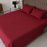 Set Completo Letto Piazza e Mezza Rosso 50% Cotone 50% Poliestere, Lavabile in Lavatrice - Sarenina Luxury