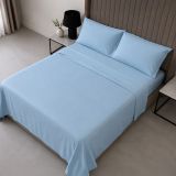 Set Completo Letto Singolo Azzurro 50% Cotone 50% Poliestere, Lavabile in Lavatrice - Sapatalo Luxury