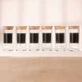 Set Contenitori Trasparente Marrone Bamboo set da 6 Colore Struttura Marrone, Materiale Struttura in Legno Nobilitato - Nibarasi
