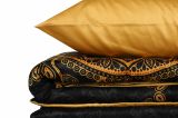 Set copripiumino singolo e 1 federa Bakersfield, Oro e Nero, 200x135 cm