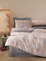 Set copripiumino singolo e 1 federa Elko, 200x135 cm, Grigio e Beige
