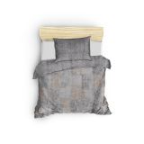Set copripiumino singolo e 1 federa Elko, 200x135 cm, Grigio e Beige