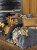Set copripiumino singolo e 1 federa Fargo, Antracite e Beige, 200x140 cm