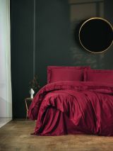 Set copripiumino singolo e 1 federa Gillette, 220x155 cm, Bordeaux
