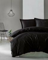 Set copripiumino singolo e 1 federa Gillette, 220x155 cm, Nero