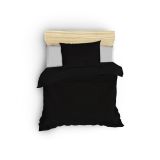 Set copripiumino singolo e 1 federa Gillette, 220x155 cm, Nero