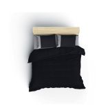 Set copripiumino singolo e 1 federa Millsboro, 200x140 cm, Nero e Grigio