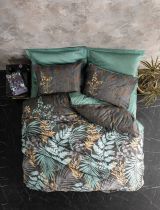 Set copripiumino singolo e 1 federa Riverton, Verde e Marrone, 220x155 cm