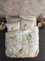 Set copripiumino singolo e 1 federa Roanoke, Beige e Bianco, 200x140 cm