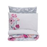 Set copripiumino singolo e 1 federa Ruston, Grigio e Bianco, 220x155 cm