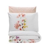Set copripiumino singolo e 1 federa Tallahassee, Rosa e Bianco, 200x140 cm