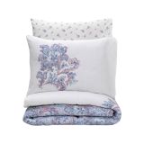 Set copripiumino singolo e 1 federa Westland, Bianco e Blu, 220x155 cm