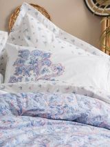 Set copripiumino singolo e 1 federa Westland, Bianco e Blu, 220x155 cm