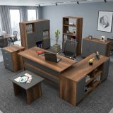 Set da Ufficio Marrone Noce Nero Antracite 18 Ripiani Modulabile, Angolare - Capralba