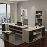 Set da Ufficio Marrone Quercia Nero Antracite Modulabile 5 Ripiani, 5 Cassetti - Hilda