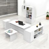 Set da ufficio Styx, Composizione da studio, Kit ufficio, Set scrivania e cassettiera, Bianco