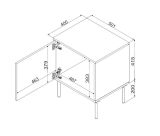 Set di 2 comodini Conde, Comò basso con anta battente e vano interno, Finitura effetto liscio, 50x40 h62 cm, Beige e Rovere Nodi
