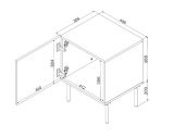 Set di 2 comodini Tondela, Comò basso con cassetto e vano interno, Finitura effetto liscio con dettaglio geometrico, 45x42 h59 cm, Beige