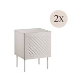 Set di 2 comodini Viano, 45x42 h59 cm, Beige
