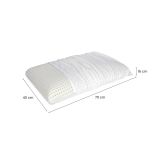 Set di 2 guanciali Basilico, Made in Italy, 70x40 h16 cm, Bianco