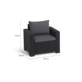 Set di 2 poltrone da esterno Miramichi, 83x68 h72 cm, Antracite