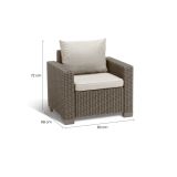 Set di 2 poltrone da esterno Miramichi, 83x68 h72 cm, Tortora