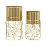 Set di 2 portavasi Godego, 23x23 h43 cm, Oro