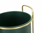 Set di 2 portavasi Rangone, 24x24 h70 cm, Verde e Oro