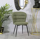 Set di 2 sedie Bitritto, Seduta indoor, Sedia imbottita, Poltrona multiuso, 58x61 h85 cm, Nero e Verde