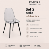 Set di 2 sedie casual in plastica fume - Amstrong