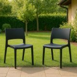 Set di 2 sedie da cortile impilabili antracite - Zircone