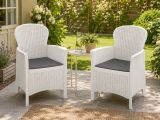 Set di 2 sedie da esterno Amilton, 59x57 h86 cm, Bianco