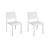 Set di 2 sedie da esterno Ancona, Seduta da giardino, Per indoor o outdoor, Impilabile, Made in Italy, 47x53 h82 cm, Bianco