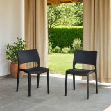 Set di 2 sedie da esterno impilabili antracite - Cereseto