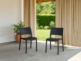 Set di 2 sedie da esterno impilabili antracite - Cereseto