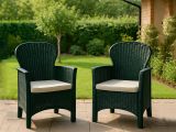 Set di 2 sedie da esterno in plastica antracite - Amilton