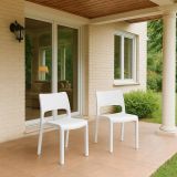 Set di 2 sedie da esterno Tropea, Seduta da giardino, Per indoor o outdoor, Impilabile, Made in Italy, 50x51 h82 cm, Bianco