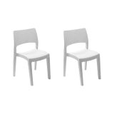 Set di 2 sedie da esterno Tropea, Seduta da giardino, Per indoor o outdoor, Impilabile, Made in Italy, 50x51 h82 cm, Bianco