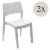 Set di 2 sedie da giardino impilabili bianco - Zircone