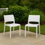 Set di 2 sedie da terrazzo impilabili bianco - Cereseto