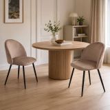 Set di 2 sedie design imbottite in velluto tortora - Achito
