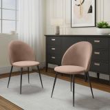 Set di 2 sedie design imbottite in velluto tortora - Achito